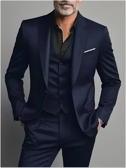 Men's Slim Fit Tuxedo Suit Set - Elegant Black Formal Suit for Weddings, Business & Special Occasions