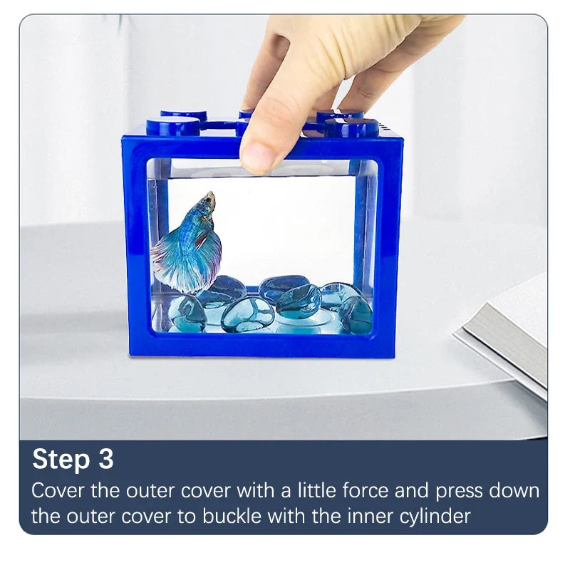 Creative Multicolor Stackable Mini Aquarium & Pet Box - Building Block Fish Tank for Reptiles, Insects & Small Pets