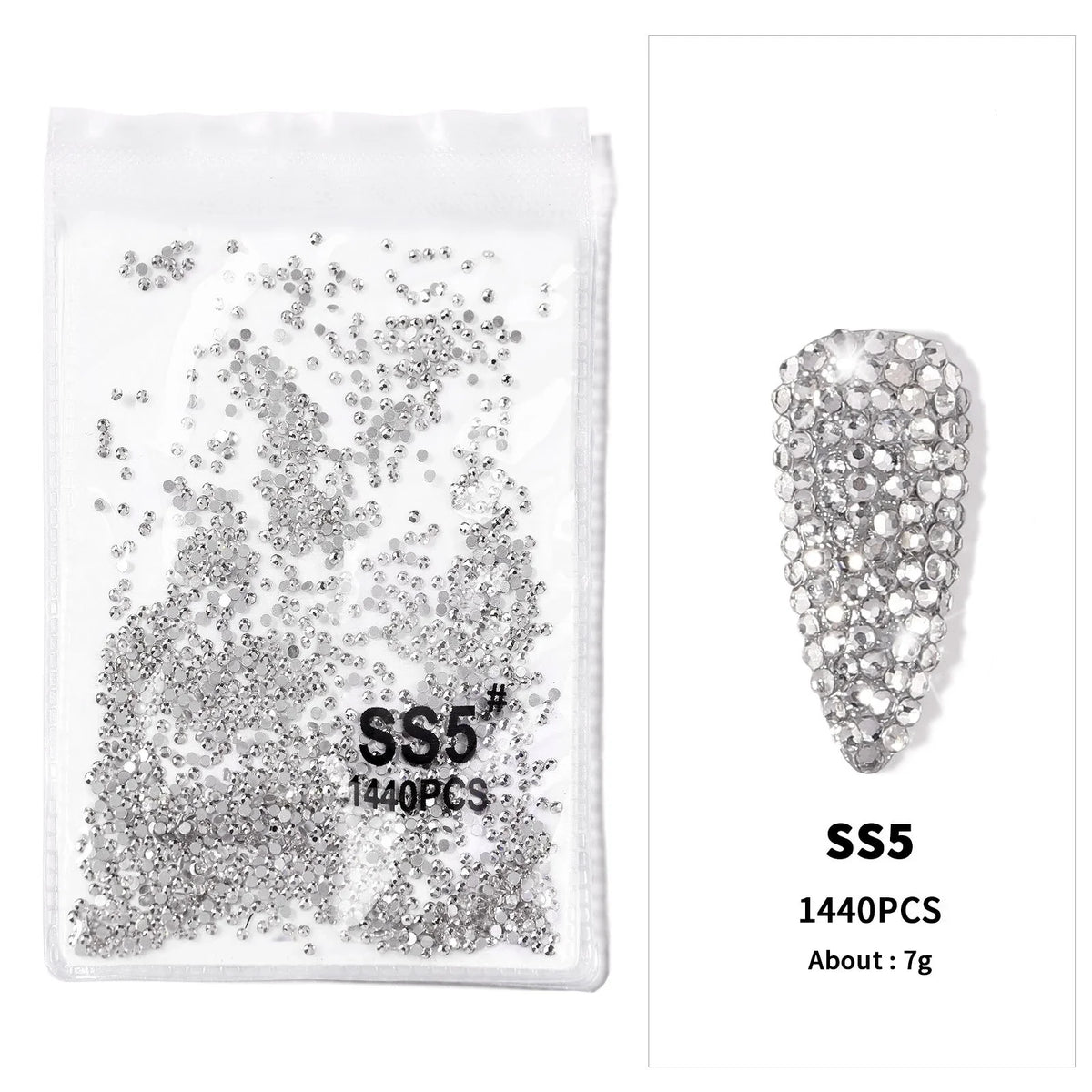 12-Grid 3D Glass AB Crystal Nail Art Rhinestones Kit – Flatback Round Beads with Tools for Nail Jewelry & Diamond Decoration