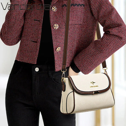 2024 Women’s Small Leather Shoulder Bag – High-Quality Solid Color Designer Crossbody Messenger Bag