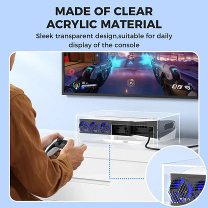 IINE Acrylic Dust Cover for PS5 Slim – Durable PC Dustproof Protective Case Compatible with Disc & Digital Console Models