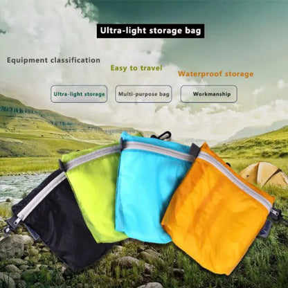 Waterproof Nylon-Silicon Hook Pouch — Portable Zipper Organizer for Camping, Hiking & Travel Storage