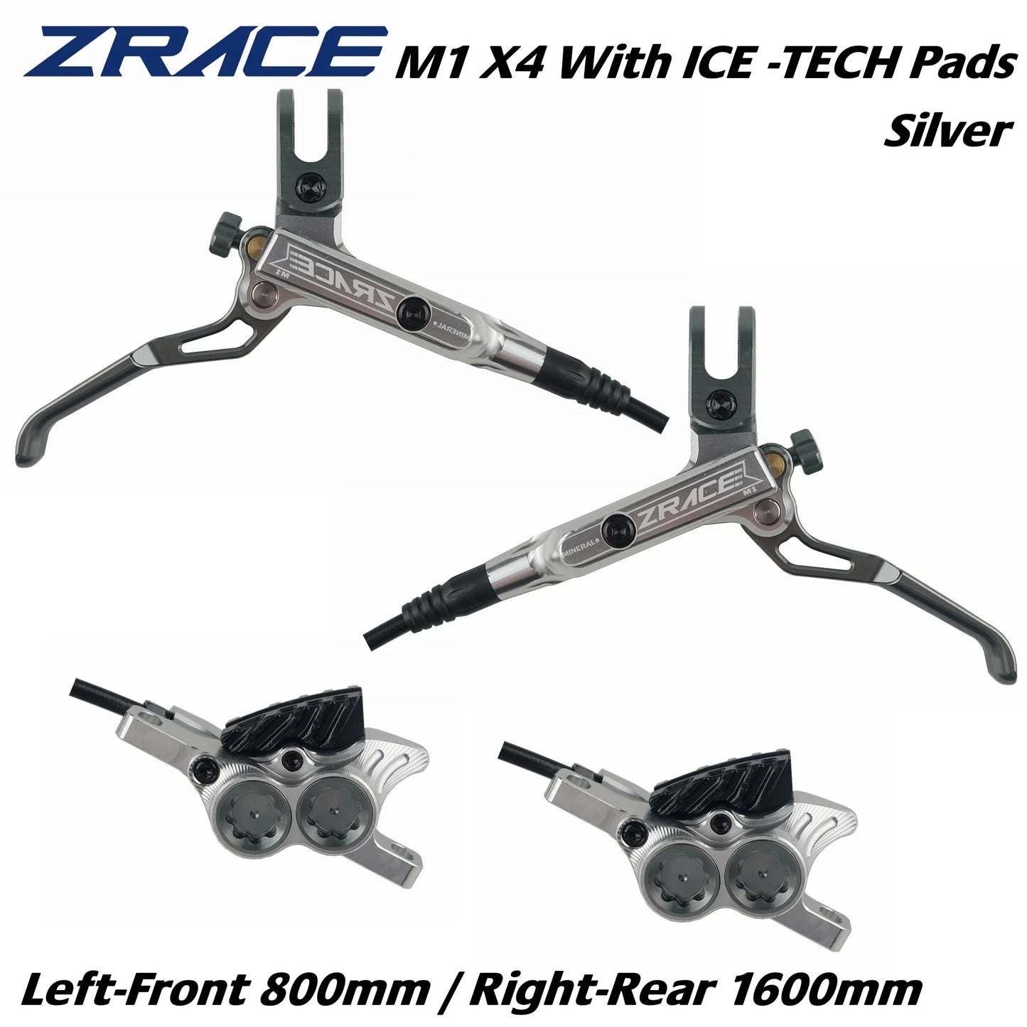 ZRACE M1 X2/X4 Hydraulic Mountain Bike Brake - Full CNC Lightweight Oil Pressure Disc