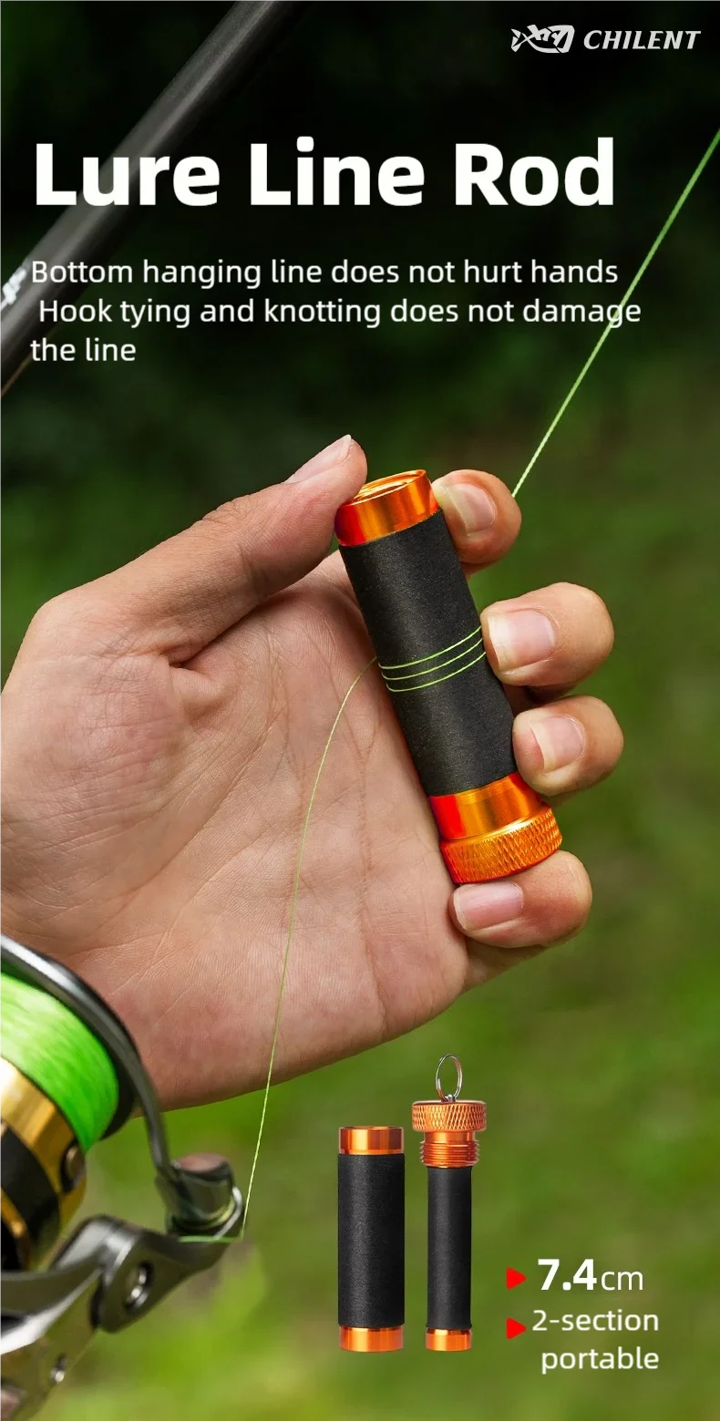 Aluminum Alloy Line Pull Rod — Rubber Anti-Slip Fishing Tool for Snag Pulling, Hook Tying, Knotting, and Hand Protection