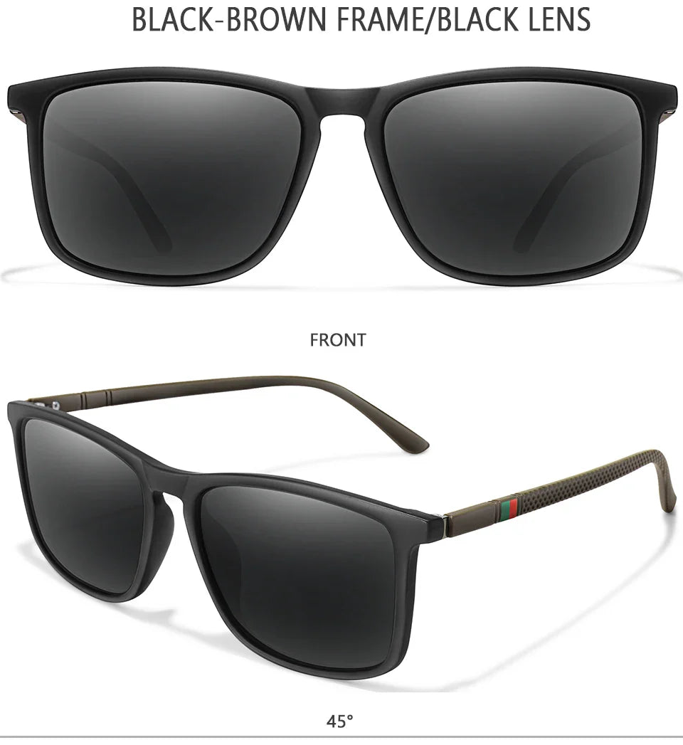 Luxury Square Vintage Polarized Sunglasses for Men & Women – UV400 Cycling, Driving, Fishing Eyewear