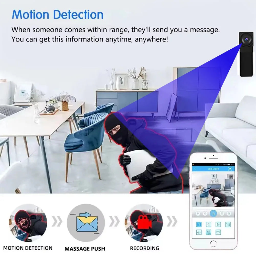4K HD Mini WiFi Camera - Remote Viewing Motion Detection Wireless Home Security Camera