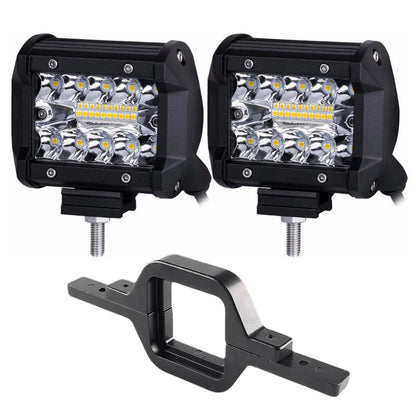 4 Inch 60W LED Work Light Bar with Universal Tow Hitch Mount – Spot Flood Offroad Lighting for Pickup Truck, Van & Trailer Accessories