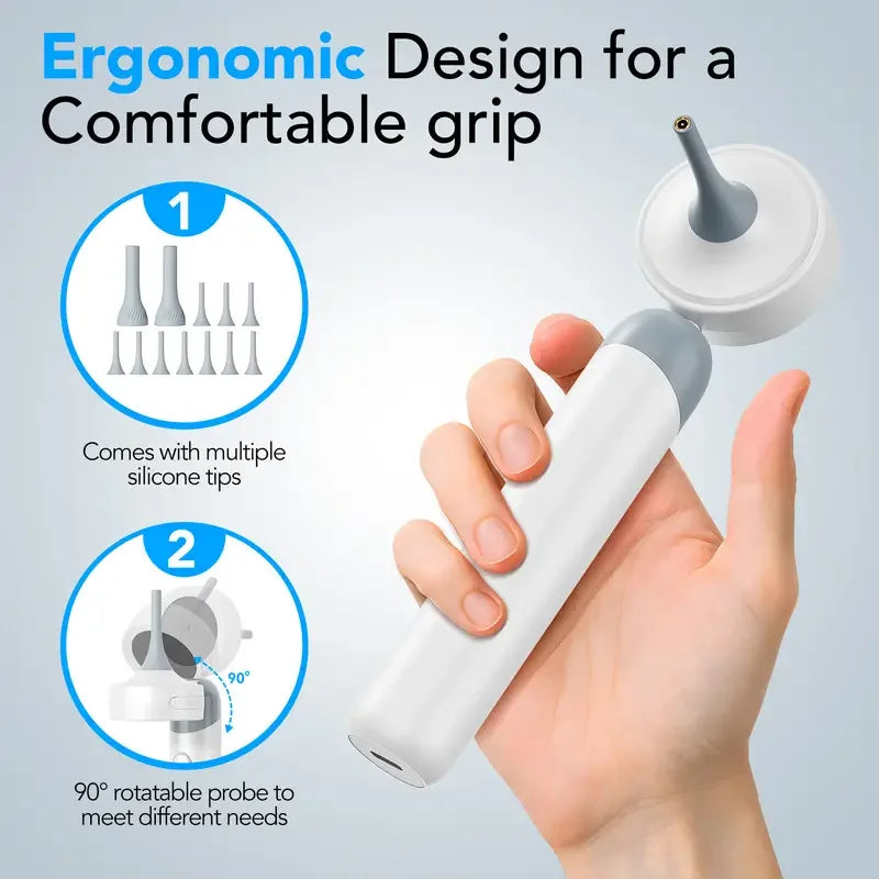 Smart Ear Camera Endoscope – 1080P HD Ear Cleaning Tool with 90° Rotatable Lens & 12 Replacement Heads for Ear, Nose & Skin Inspection