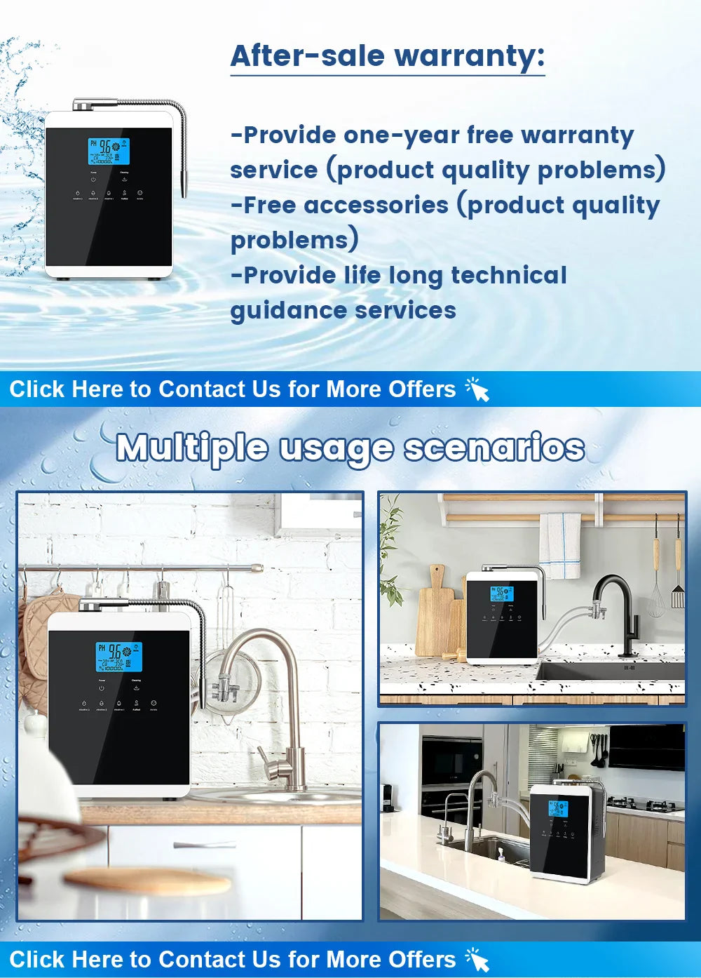 11-Plate Platinum Alkaline Water Ionizer Machine — Household PH 4.5~10.5 Acid & Alkaline Water Generator