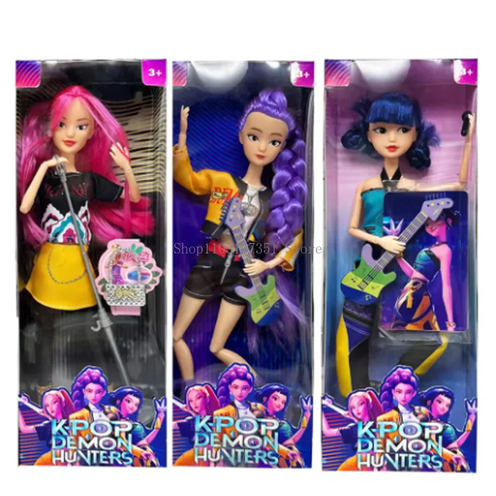 K-Pop Demon Hunters Humanoid Dolls — Mira, Rumi & Zoey (Music & No-Music) | Articulated Christmas Gift Box