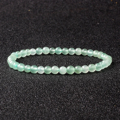 4mm Natural Stone Bead Stretch Bracelet for Men & Women – Agate Lava Handmade Reiki Crystal Jewelry