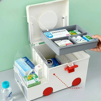 Multifunctional Ambulance Medicine Box – Large Capacity Portable Medical Storage for Household Use