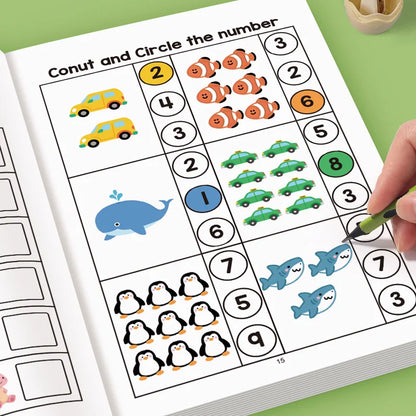 Interactive Preschool Math Workbook – Number Tracing, Addition & Subtraction Worksheets for Early Learning Activities