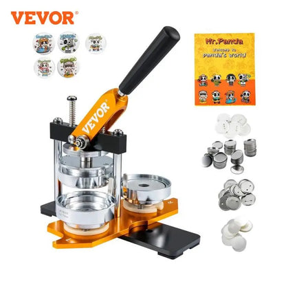 VEVOR 75mm Button Maker Machine – Badge Punch Press with 100pcs Button Parts, Circle Cutter & Instruction Book