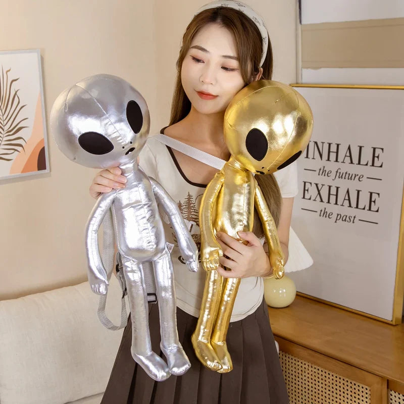 60cm Fashion Alien Plush Backpack – Soft PU ET Stuffed Doll Toy, Creative Gift for Kids & Children