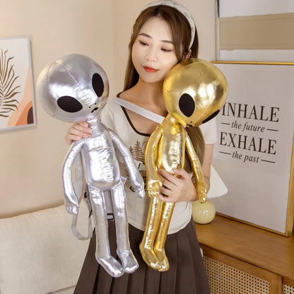 60cm Fashion Alien Plush Backpack – Soft PU ET Stuffed Doll Toy, Creative Gift for Kids & Children