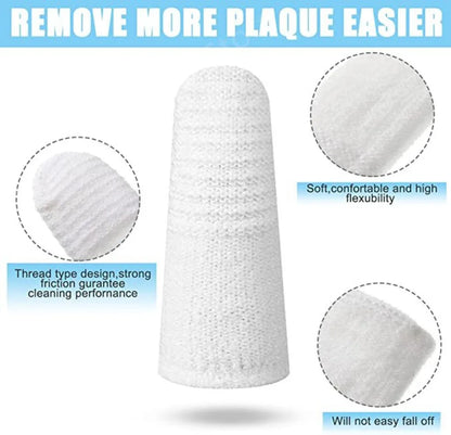 12/2pc Pet Oral Care Finger Cots - Two-Finger Brushing Design for Tartar Removal and Cochlear Cleaning - Cat and Dog Toothbrush Covers
