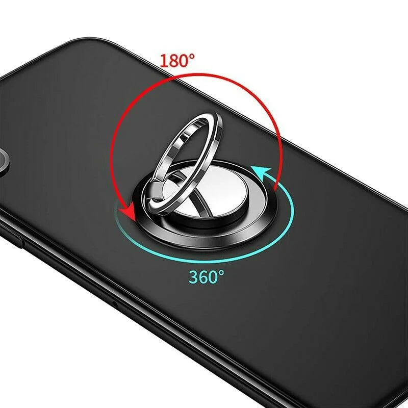360 Rotating Finger Ring Holder Stand Grip: Magnetic Mount Phone Back Sticker Pad - Universal Bracket for Mobile Phones and Cars