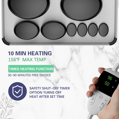 Adjustable Temperature Hot Stone Massage Set with Heater – Professional Spa Tool for Neck and Body Relaxation