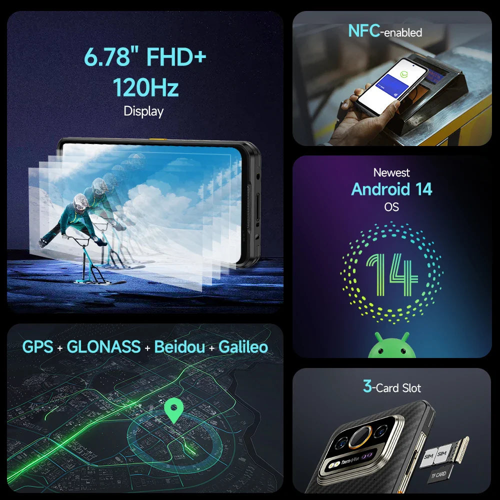 Ulefone Armor 25T Pro 5G Rugged Smartphone – Thermal Imaging, Night Vision, Android 14, 64MP Camera, NFC, Waterproof, 33W Charging
