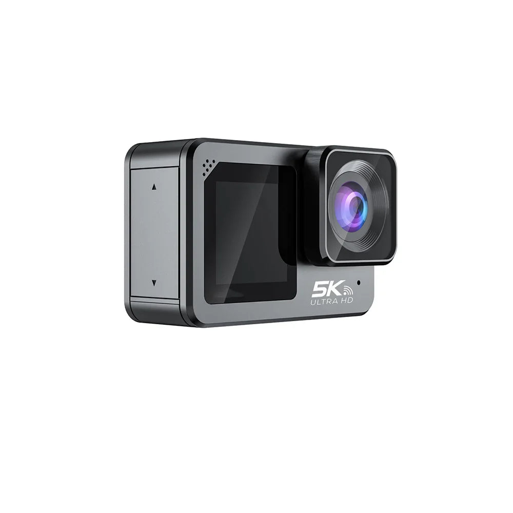 F6W Action Camera — 5K/4K60FPS, 48MP, 2.2" Touch LCD, EIS, Dual Screen, Wi-Fi, 170° Waterproof 30M, 8X Zoom Sports Camera with Wireless Mic