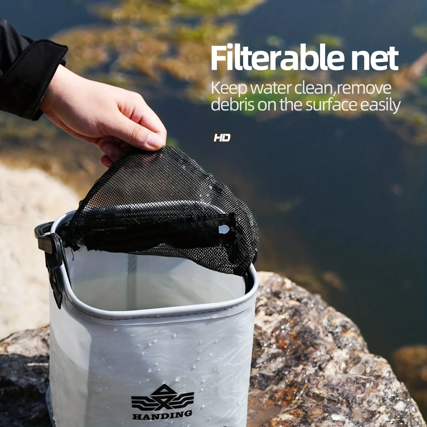 Portable 10L Fishing Bucket with Rope - Camping, Traveling, Hiking, Boating, Gardening Essential