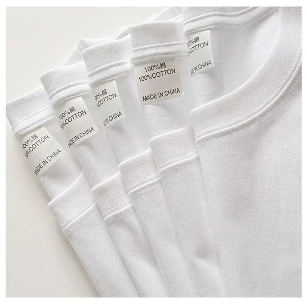 2PCS Unisex 100% Cotton White T-Shirts – Casual Loose Fit Short Sleeve Breathable Tees for Men & Women