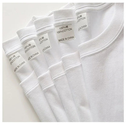 2PCS Unisex 100% Cotton White T-Shirts – Casual Loose Fit Short Sleeve Breathable Tees for Men & Women