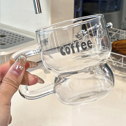 American-Style Transparent Glass Cup – Coffee, Juice & Cold Drink Mug for Home & Office