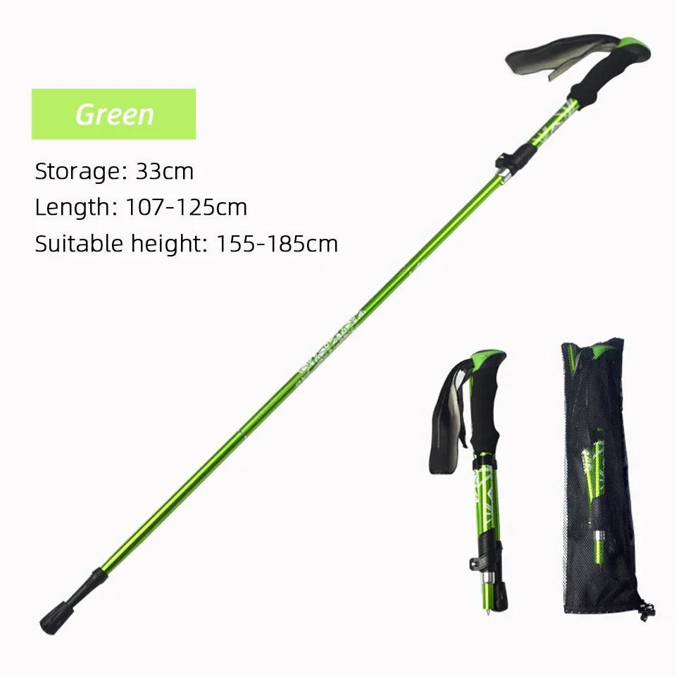 5-Section Foldable Trekking Pole – Portable Hiking Stick for Nordic, Elderly & Camping, Telescopic & Easy to Carry