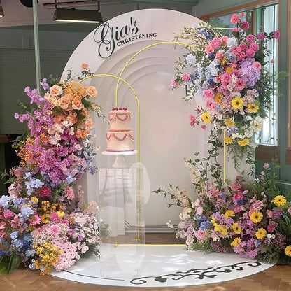 Metal Gold Wedding Arch Stand – 3.9FT/5.9FT/7.2FT Backdrop for Ceremony, Birthday & Baby Shower