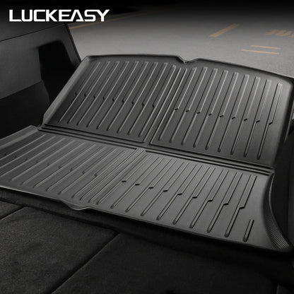 LUCKEASY Tesla Model Y Rear Seat Backrest Protective Pad - Anti-Kick Trunk Mat, Car Interior Accessories for 2021-2024