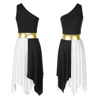 Women's Praise Dance Dress - Modern Liturgical Church Choir Costume with Irregular Hem for Ballet & Contemporary Dance