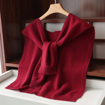 Women’s Summer Knitted Shawl – Thin Cape Scarf with Fake Collar Neck Guard