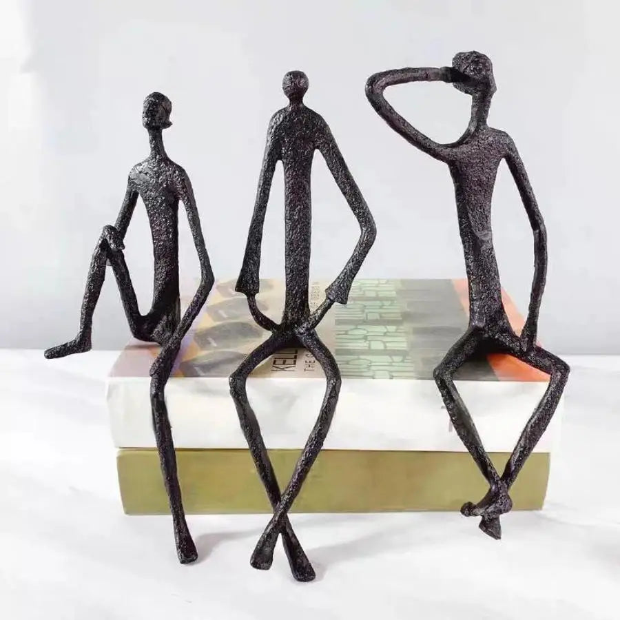 Abstract Human Body Metal Sculpture - Modern Desktop Ornament & Home Decor