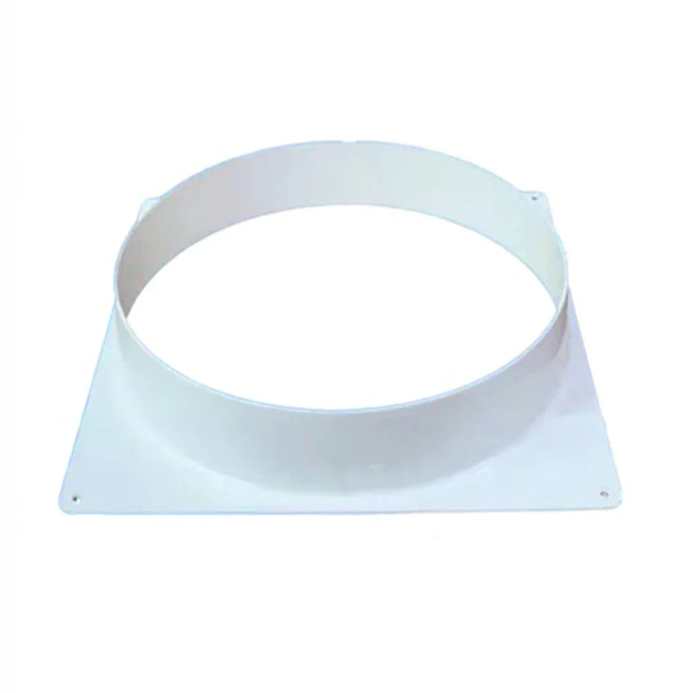 White Air Vent Duct Connector Flange – Straight Square Bottom Pipe for Easy Ventilation Duct Installation