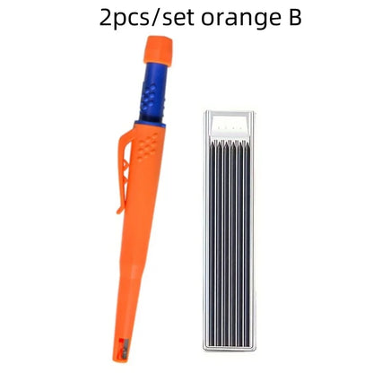 Solid Carpenter Pencil Set — 2.8mm Mechanical Pencil Marker with Built-In Sharpener for Woodworking, Construction, and Architecture