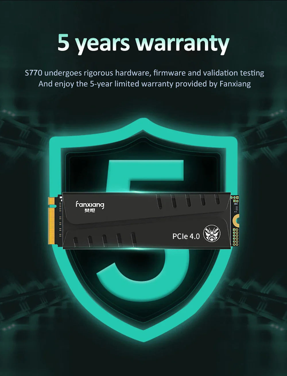 Fanxiang S660/S770/S880 NVMe M.2 PCIe 4.0x4 SSD – 1TB, 2TB, 4TB Internal Solid State Drive for PS5 & Desktop