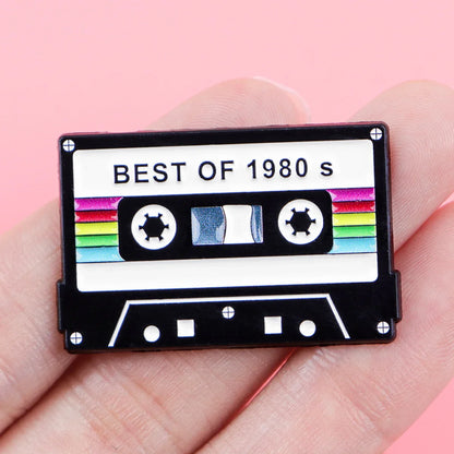 Vintage 1981 Retro Tape Enamel Pin – Lapel Brooch Badge for Backpack, Clothing, Accessories, Fashion Jewelry, Gift for Friends