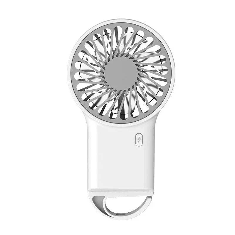 New Foldable USB Rechargeable Mini Fan | Handheld Desktop Fan with Cartoon Design & Hook for Outdoor, Home & Office Use