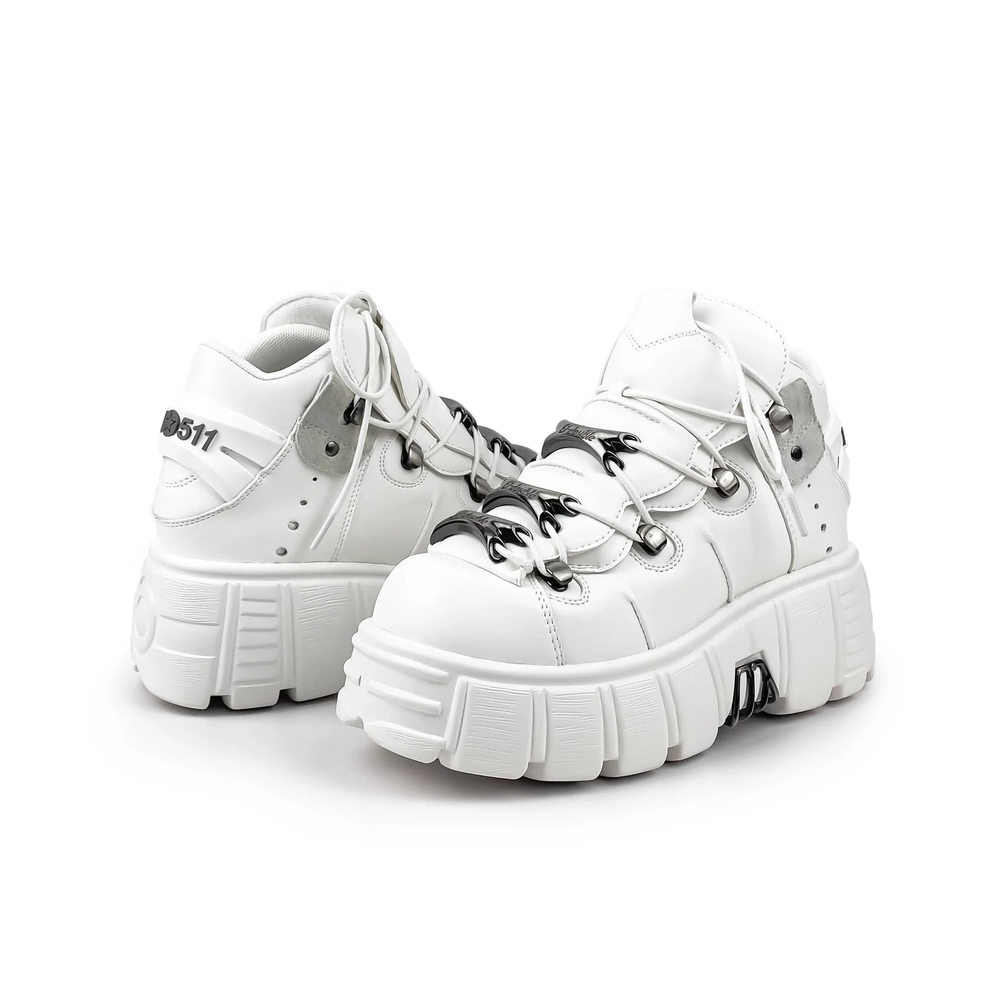 2024 New Punk Style Women's Platform Shoes – 6CM Lace-Up Gothic Ankle Boots with Metal Decor