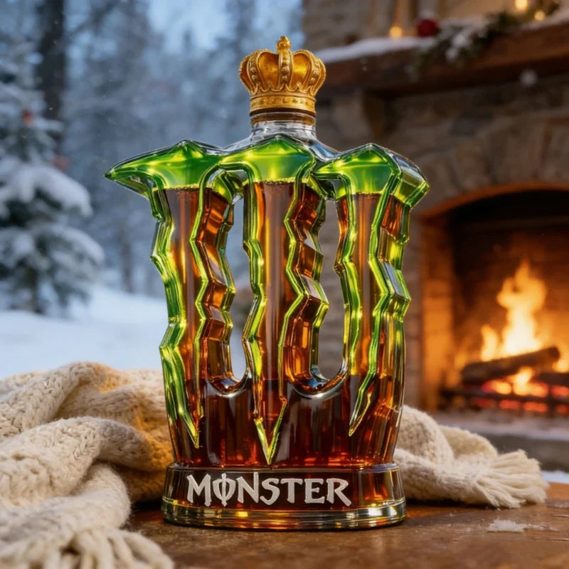 Monster Claw Leg Glass Decanter - Crown Top Whiskey Bottle & Decorative Spirit Dispenser for Home Bar