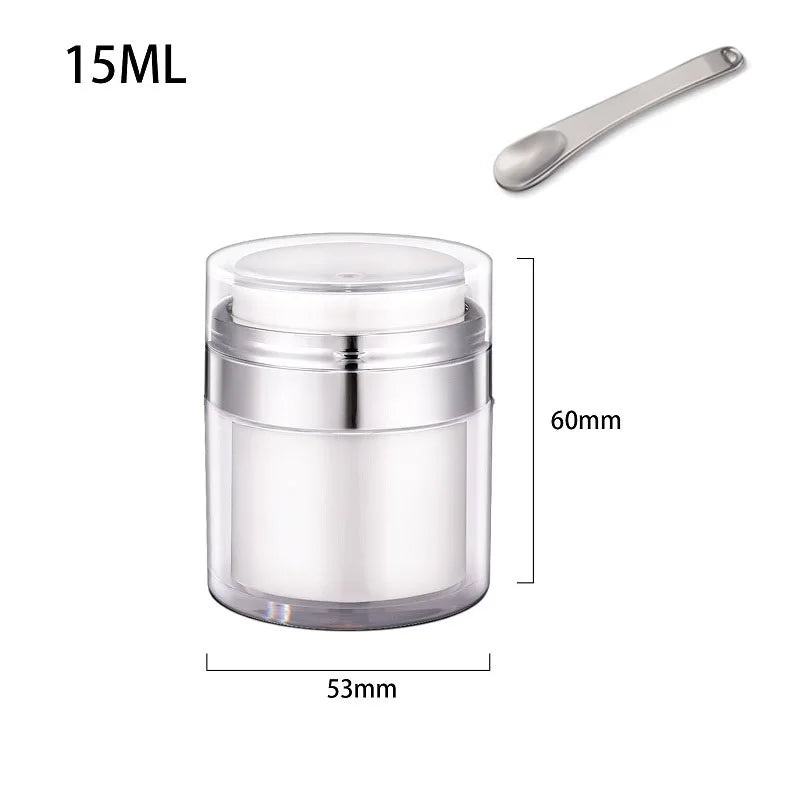 15/30/50g Empty Airless Pump Jar — Refillable Acrylic Vacuum Bottle for Makeup, Lotion & Cosmetics