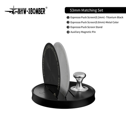 MHW-3BOMBER Espresso Puck Screen – 51/53/58.5mm Reusable Stainless Steel Coffee Filter, 0.8/0.2mm Thickness Coffee Tool