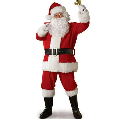 Santa Claus Cosplay Costume for Men – Deluxe Christmas & New Year Outfit, Adults Halloween & Carnival Roleplay Suit
