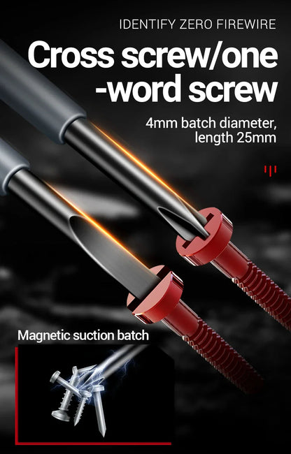 Multifunctional Electrician Test Screwdriver – AC Non-Contact Voltage Tester Pen 70-600V with Red/Green Indicator Lights