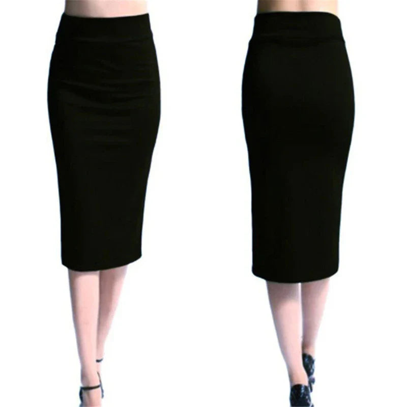 Women’s High Waist Bodycon Pencil Skirt – Slim Fit Knee-Length Stretch Office & Sexy Skirt