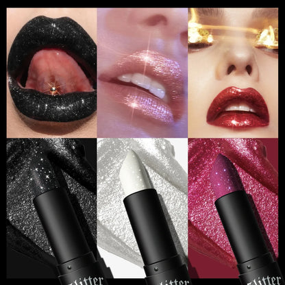 7-Color Glitter Lipstick – Waterproof, Long-Lasting Diamond Pearlescent Metallic Lip Gloss for Women