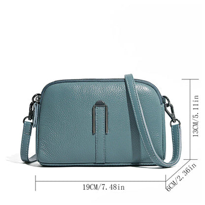 Luxury Genuine Leather Women's Crossbody Bag – Solid Color Shoulder Bag, Clutch & Messenger Purse