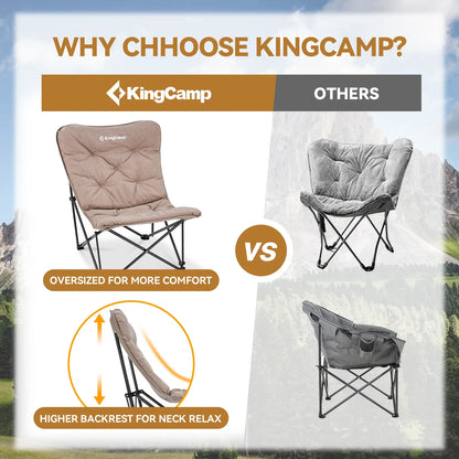 KingCamp Portable Foldable Butterfly Chair – Comfortable Upholstered Seat for Camping, Dorm & Outdoor, 300 lbs